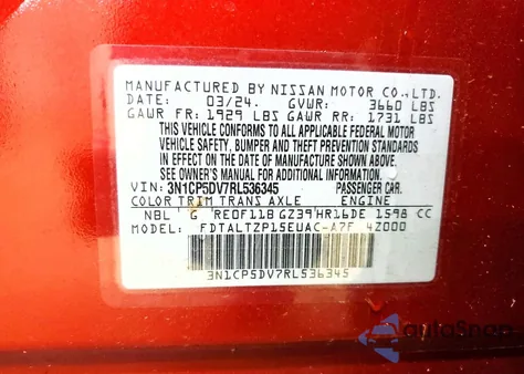 2024 Nissan Kicks Sr z USA, uszkodzony, nr VIN 3N1CP5DV7RL536345